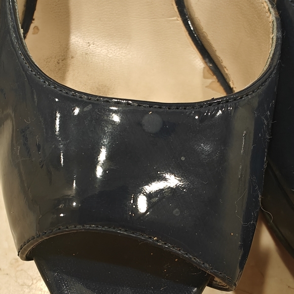 Nine West Navy Blue Patent D'Orsay Platform Pumps - 7M - Picture 7 of 11